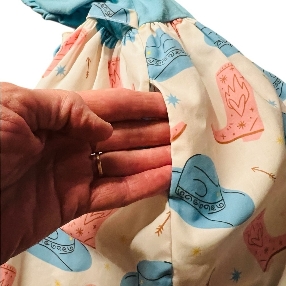 Eleanor Rose Blue, Pink and White Cowgirl Style Sleeveless Dress Size 2 - Picture 7 of 9